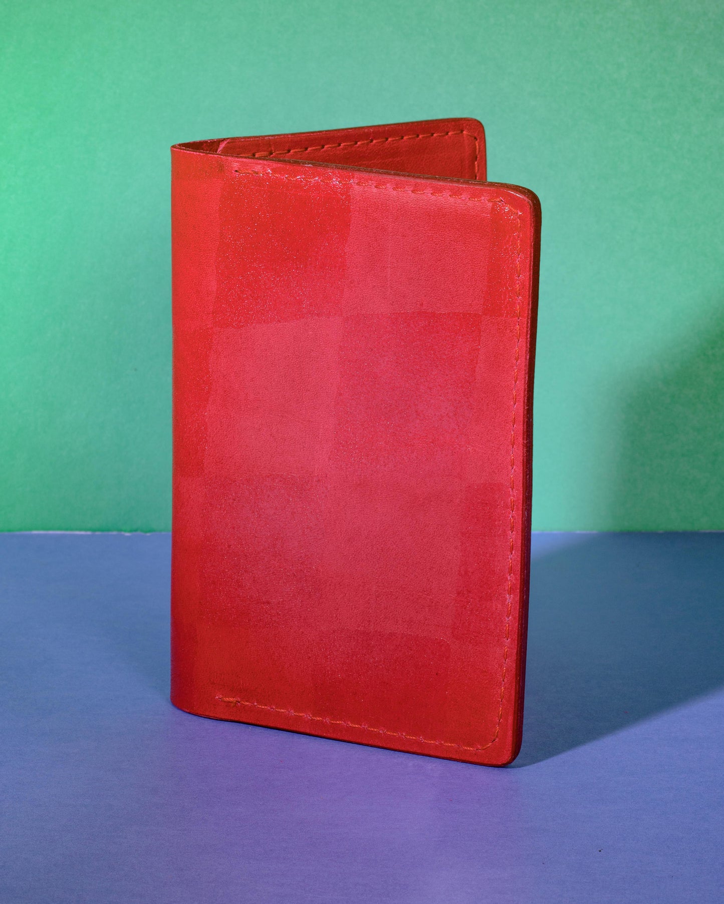 Glossy Check Rose Passport Wallet