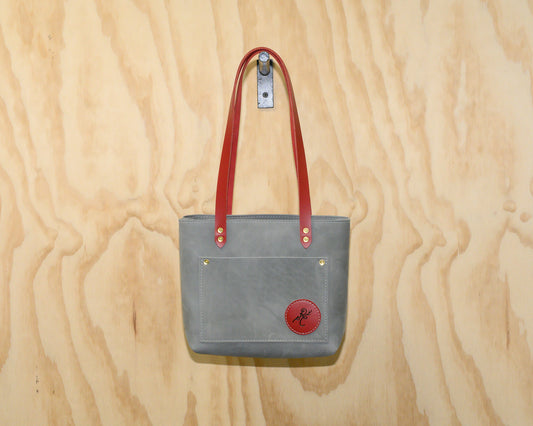 Small Tote | Gray & Red